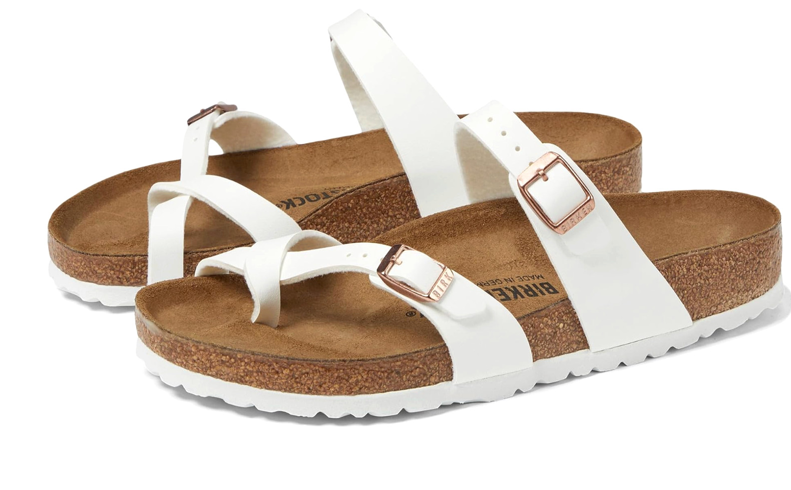 Birkenstock Mayari Birko-Flor Women’s Sz 6 White Strappy Sandals