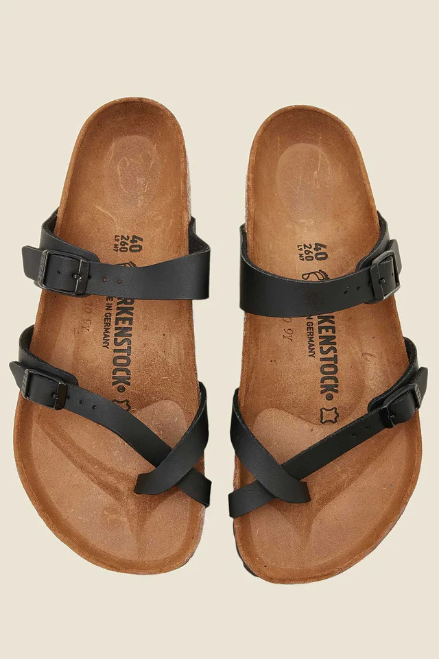 Birkenstock Mayari Thong Sandals Black Birko-Flor Leather Shoes EU 37-41 w/ Box