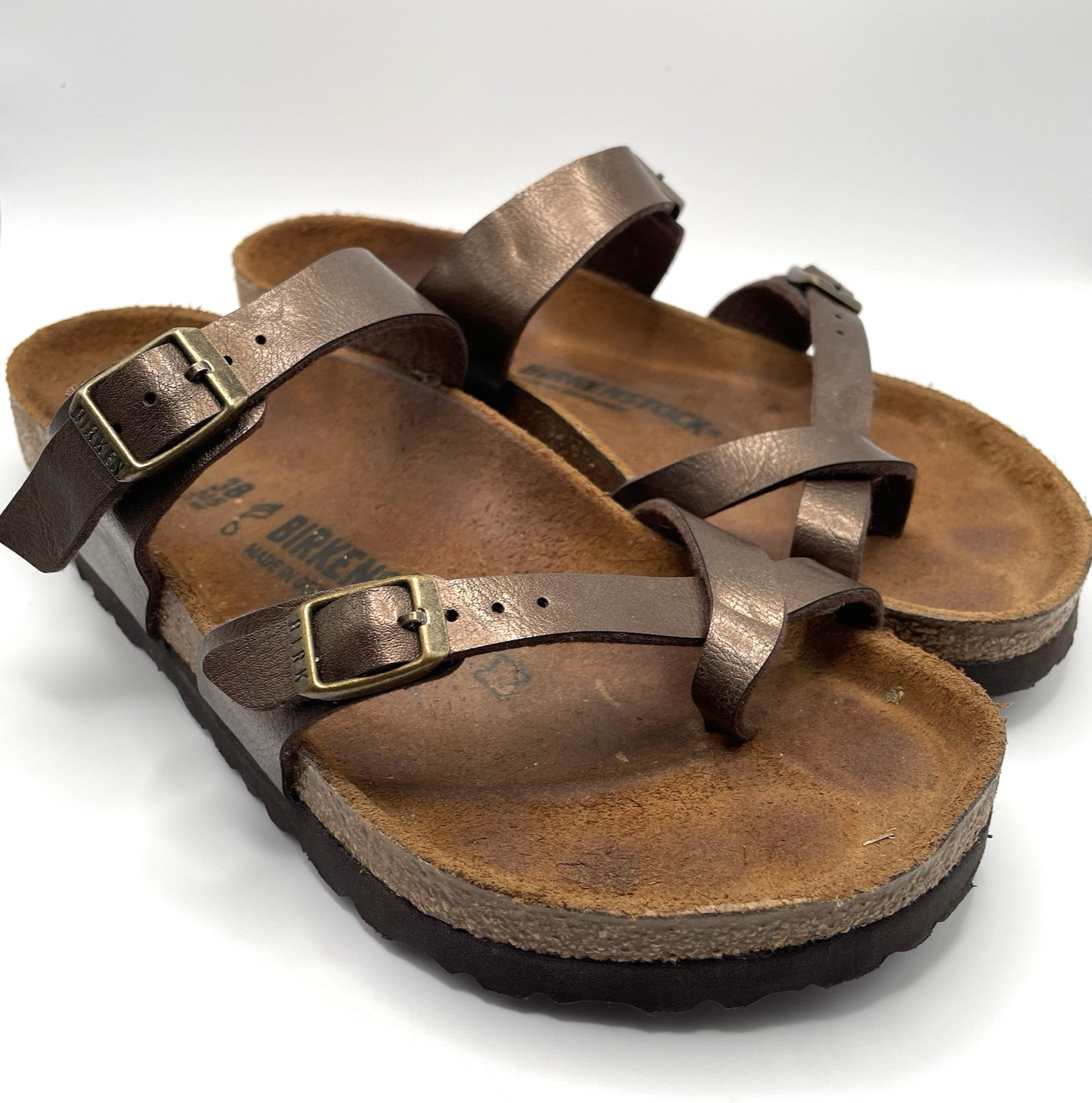 Birkenstock Mayari Sandals Brown Leather Women’s 38 | US 7 – 7.5