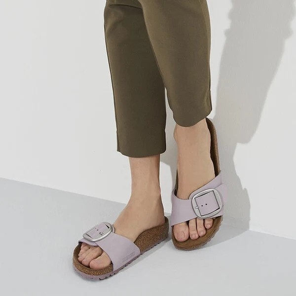 Birkenstock Madrid Big Buckle Sandals Lilac Nubuck Size 37 Narrow