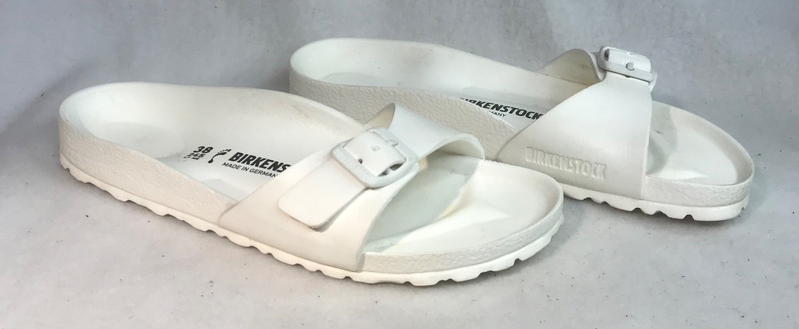 White Birkenstock Madrid EVA Casual Single Strap Buckle Sandals – Women’s 7 US