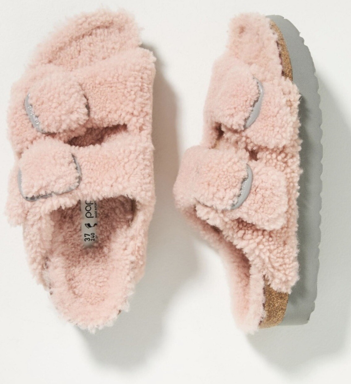 New Size 36 Free People x Birkenstock Papillio Arizona Pink Shearling sandals
