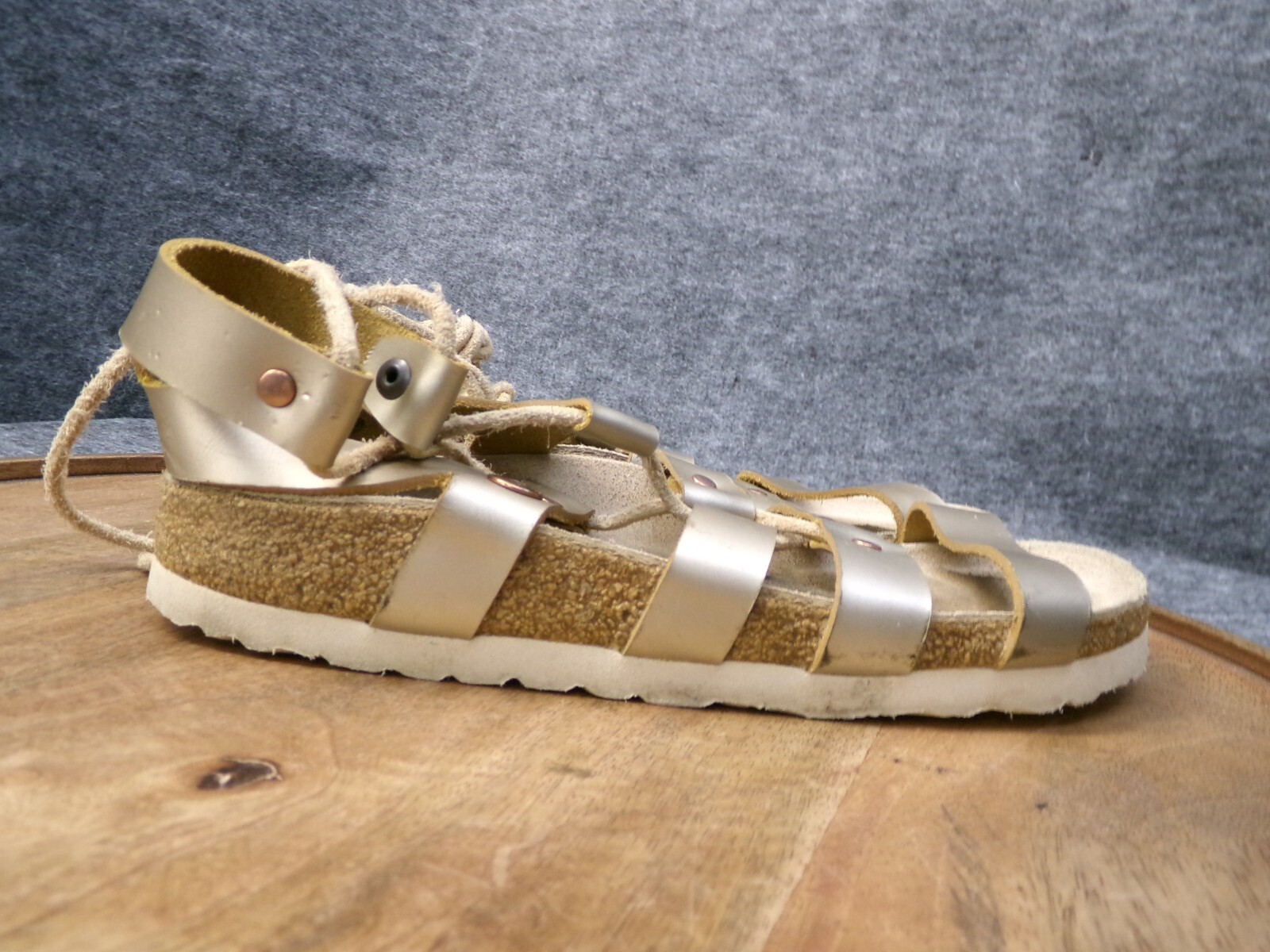 Birkenstock Papillio Women Cleo Gladiator Sandals Metallic Gold Size 36 US 5 N.
