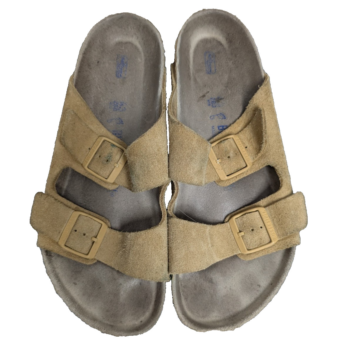 Birkenstock Arizona Sandal EU43 Mens 10 Soft Footbead Suede Leather Brown Wide