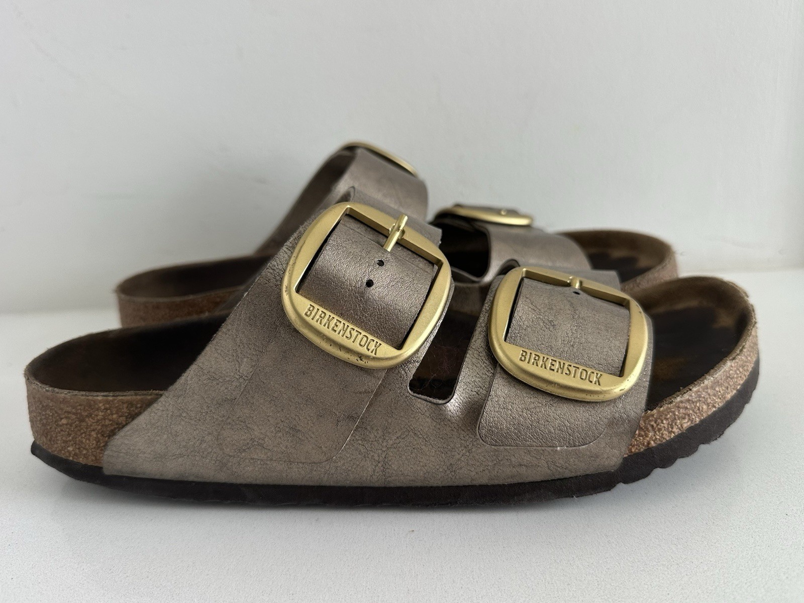 BIRKENSTOCK ARIZONA Sandal Slide Big Buckle Gold Metallic Size 42 US 11 Narrow
