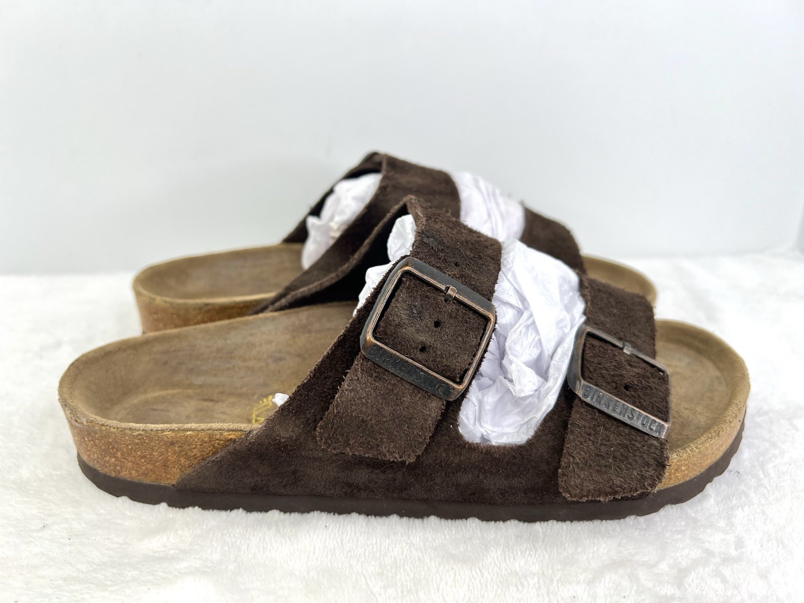 Birkenstock Arizona Suede Leather Sandal Dark Brown Womens 7 US / 38 EU Regular