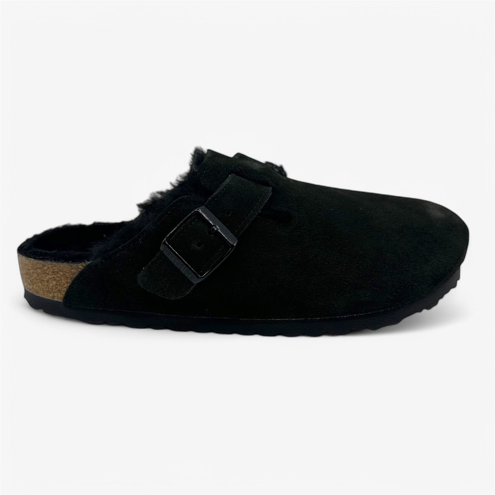 Birkenstock Boston VL Shearling Black Womens Casual Soft Footbed Clog