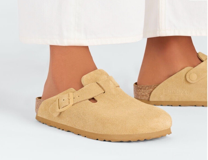 Birkenstock Boston Bs Color Latte Cream Suede Regular Wide