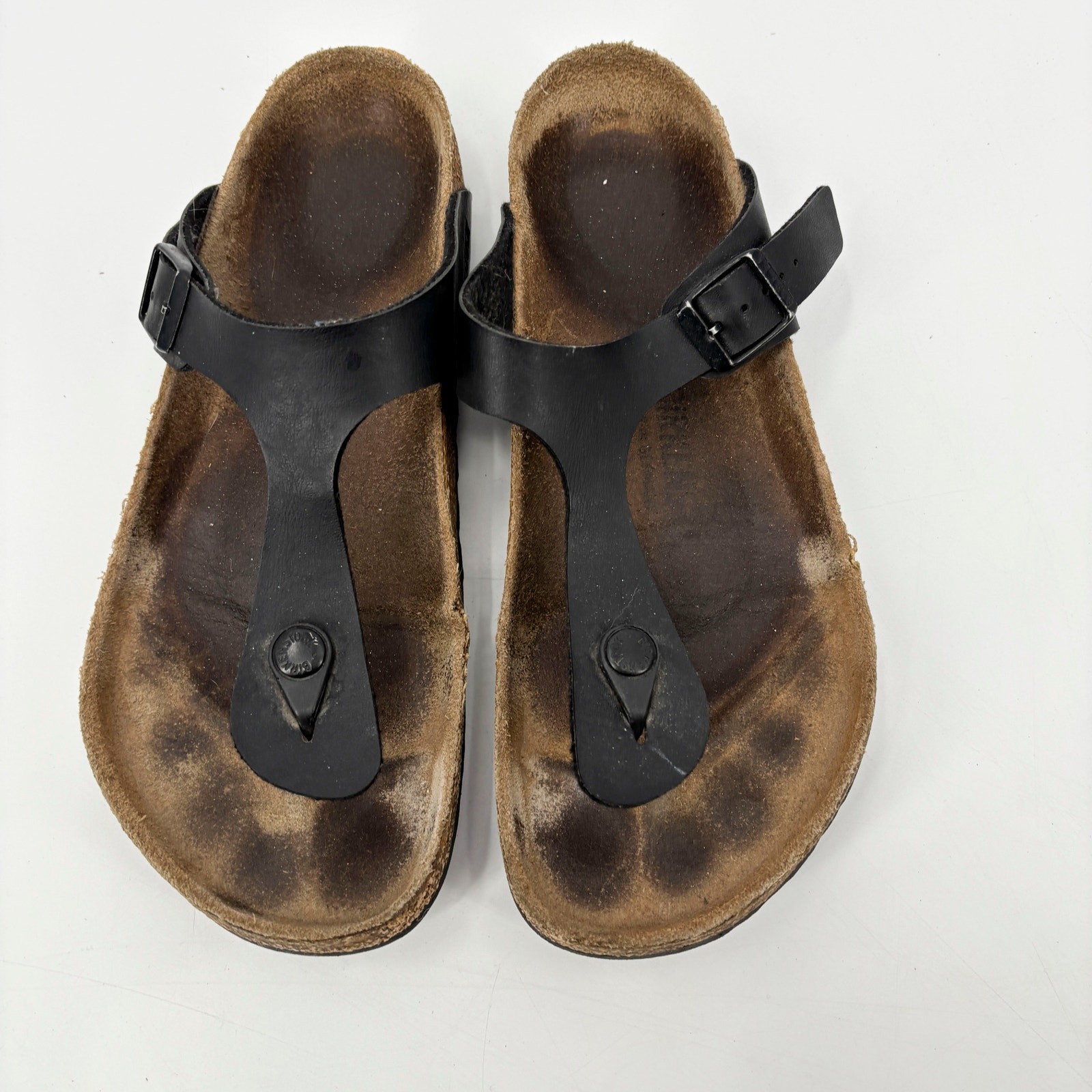 Birkenstock Gizeh Sandals Birkibuc Brown/Black Buckle Women’s Size 40 (US 9-9.5)