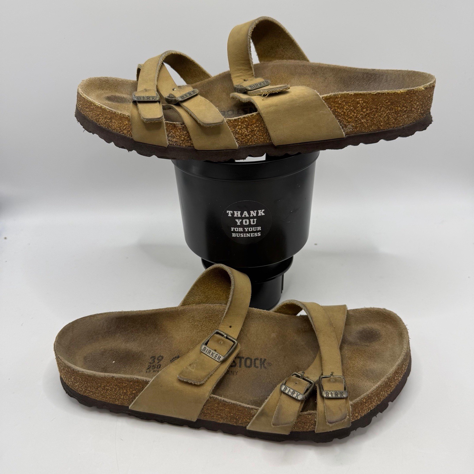 Birkenstock Mayari Beige Leather Sandals Size 39 Women 8US Men 6US