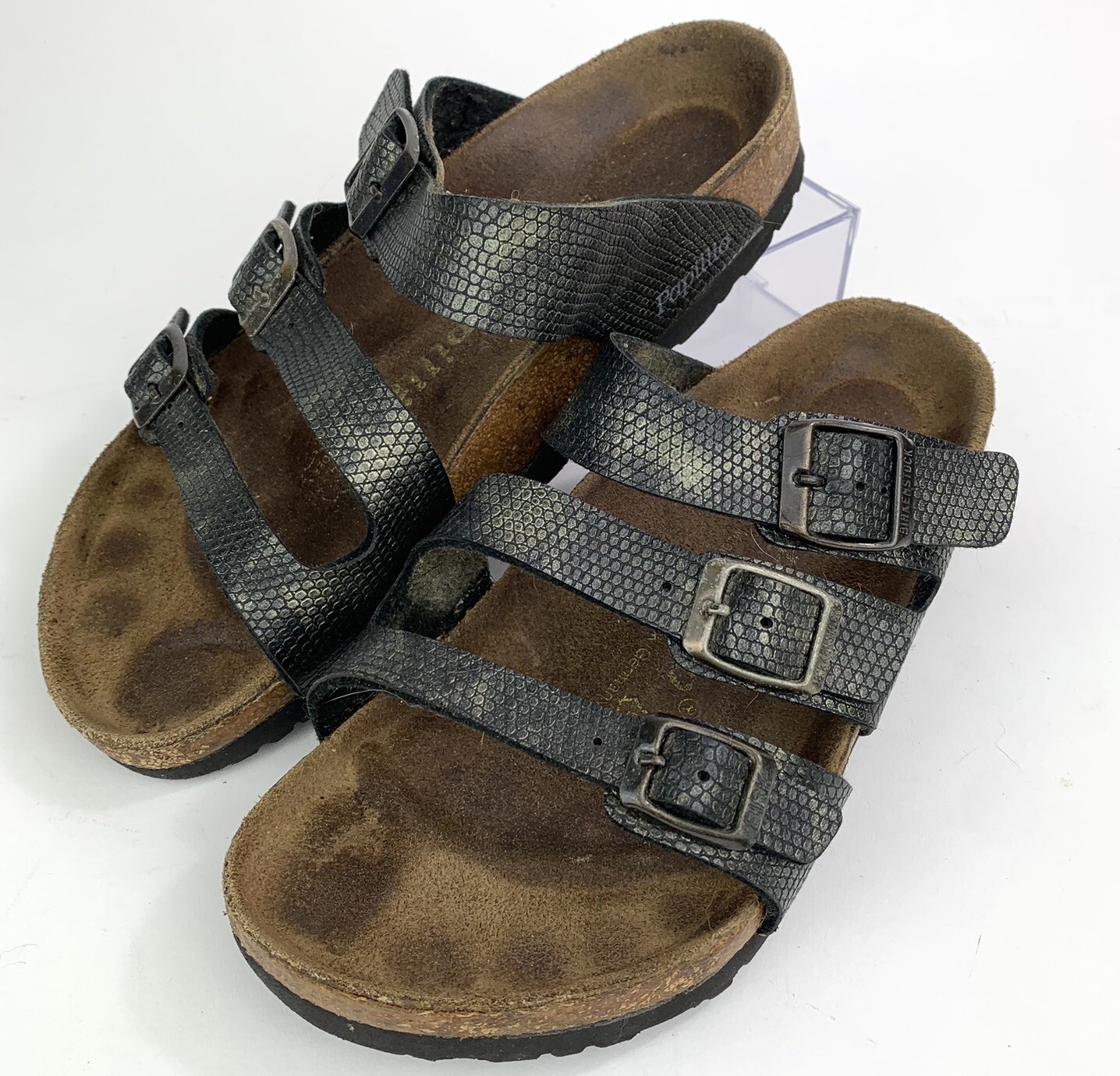 Birkenstock Papillio Womens Florida Sandals sz 6 EU 37 Python Snakeskin Birki