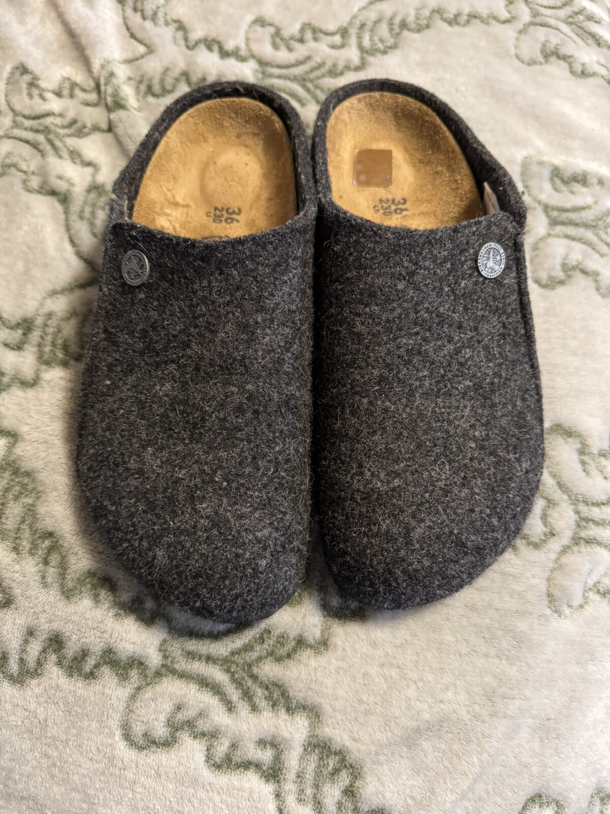 Birkenstock Boston Black Wool Casual Comfort Clogs Shoes