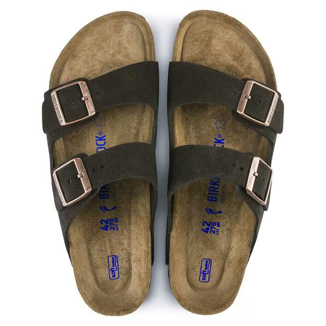 NEW W/BOX! Birkenstock Arizona Suede Leather Soft Footbed Sandals Women’s Mocha