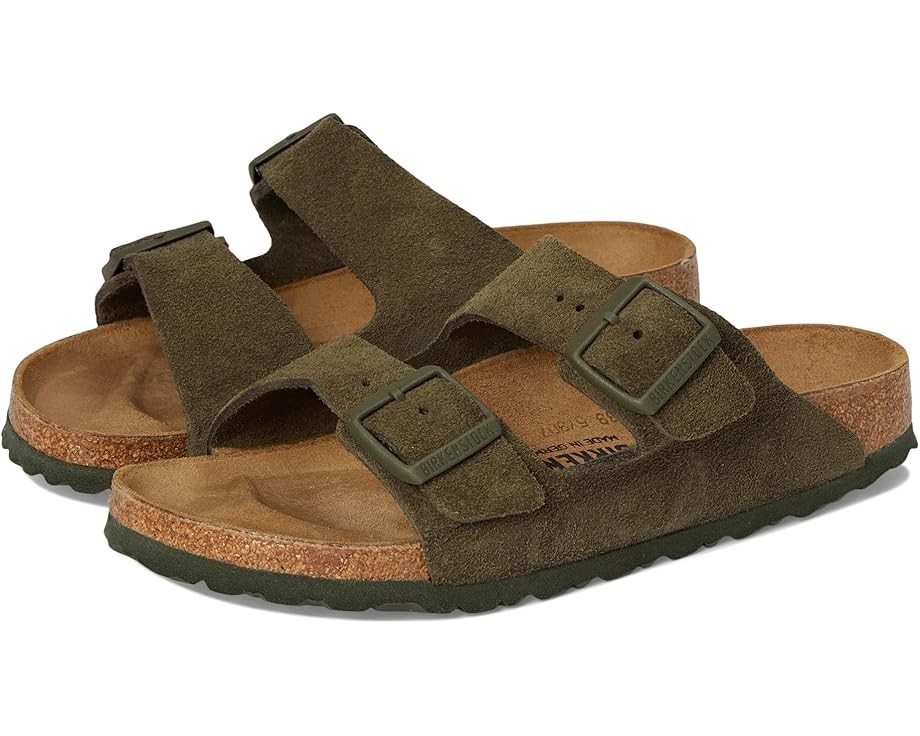 Birkenstock Arizona Suede Leather Sandals in Thyme Model 1025657