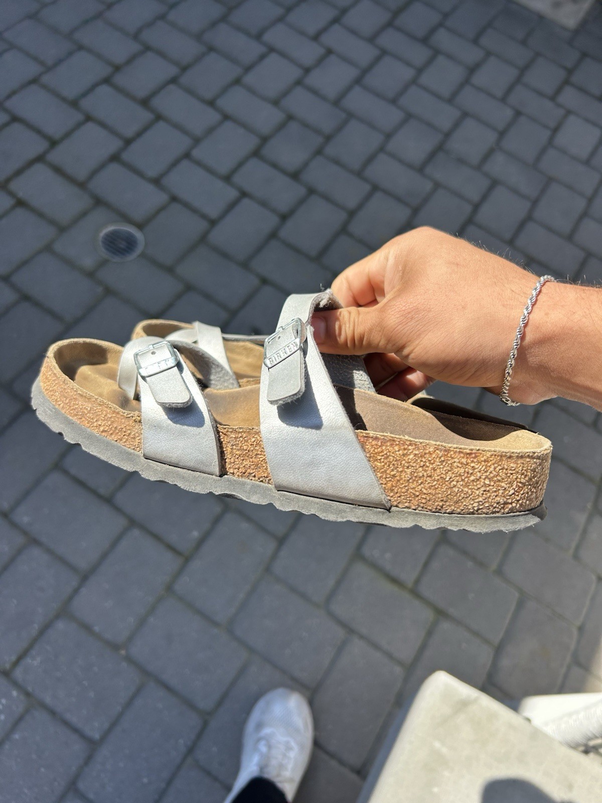 Birkenstock Mayari Birko-Flor sandals Silver Size 7-7.5Women
