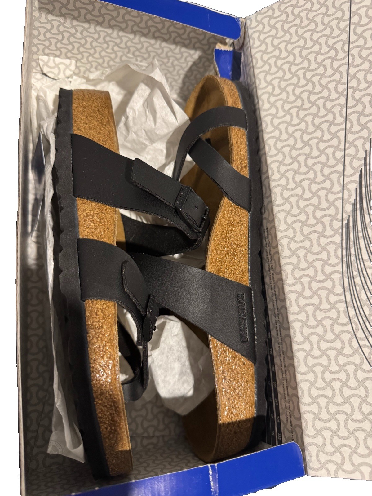 BIRKENSTOCK Mayari Cross Toe Sandals in Black Leather US Women’s Size 8 NEW