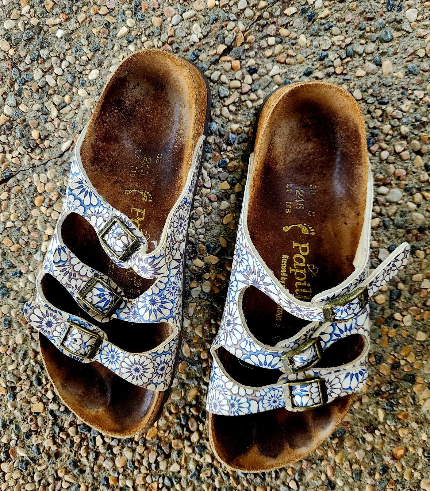 Birkenstock Papillio Florida Sandals Floral Print 3 Straps Women’s 7 Mens 5