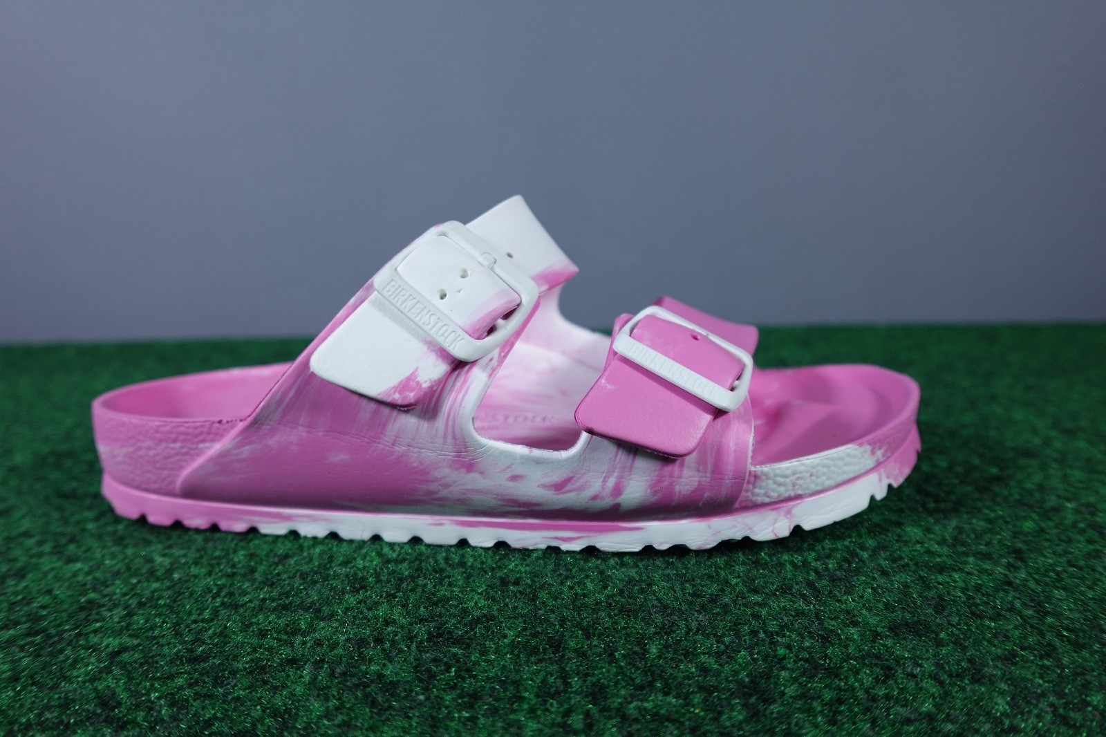 Birkenstock Arizona Essentials EVA Sandals Pink White Women 41 Size 10