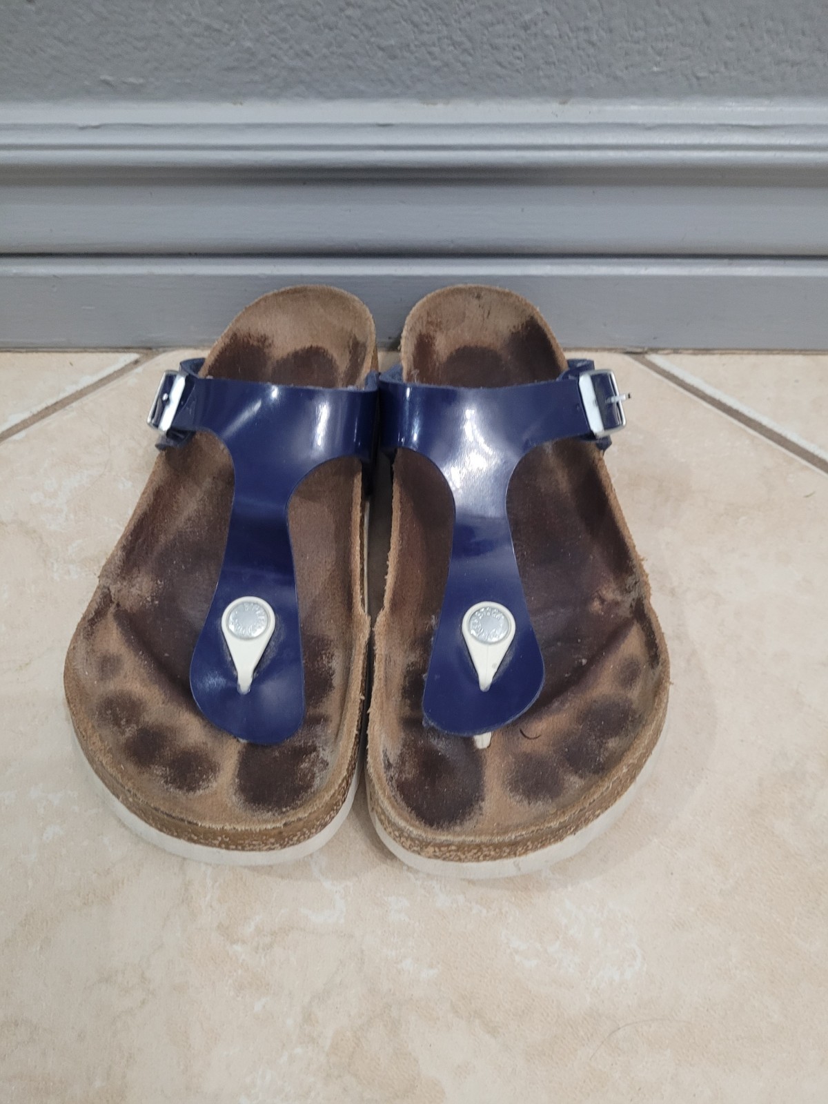Birkenstock Gizeh Sandals 38 Slip On Slide Purple Womens Sandals