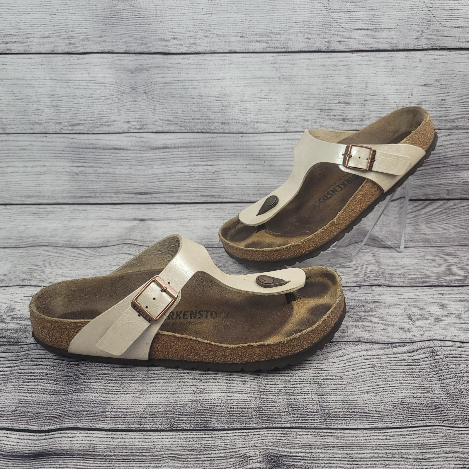 Birkenstock Gizeh Thong Sandals 38 Women’s 7-7.5 Beige Cream