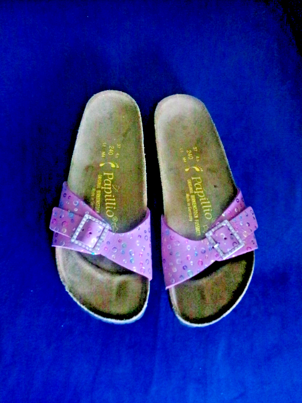 ORIGINAL BIRKENSTOCK “PAPILLIO” SLIDE ON SHOES WITH ADJUSTABLE RHINESTONE BUCKLE