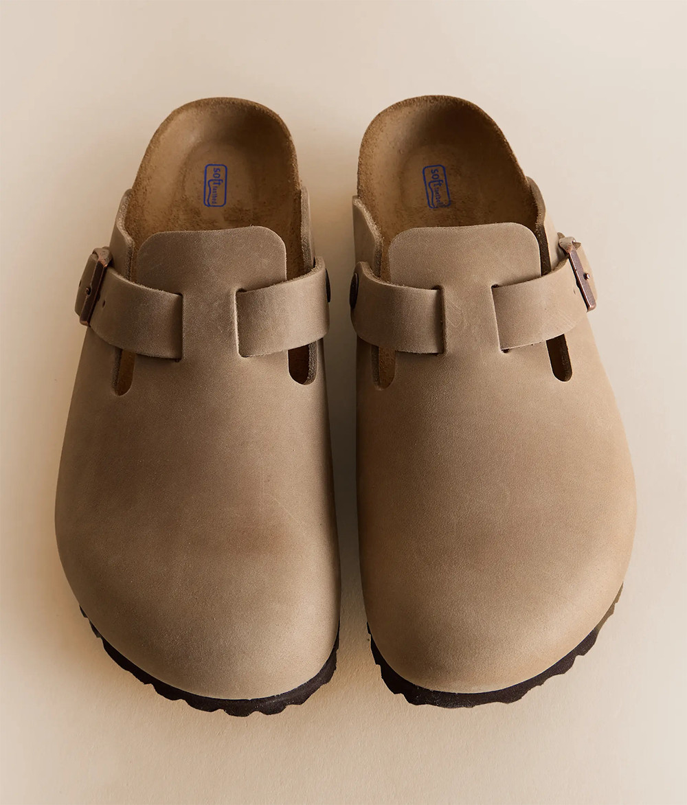 Birkenstock Boston Oiled Leather Soft Footbed Clogs Tobacco Brown Men’s Shoes