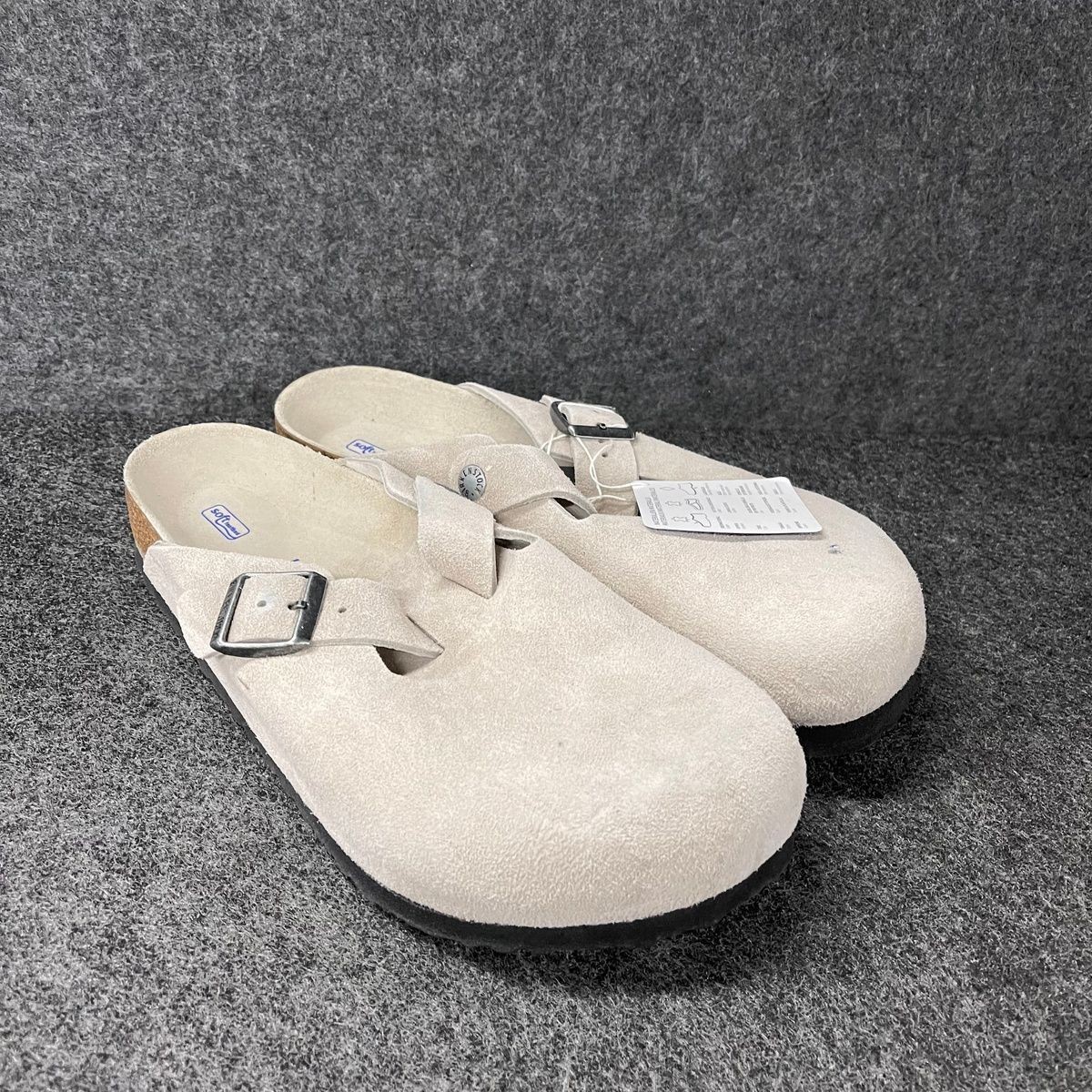 BIRKENSTOCK Boston Soft Footbed Suede Leather Men’s Size 9 Oyster Tona