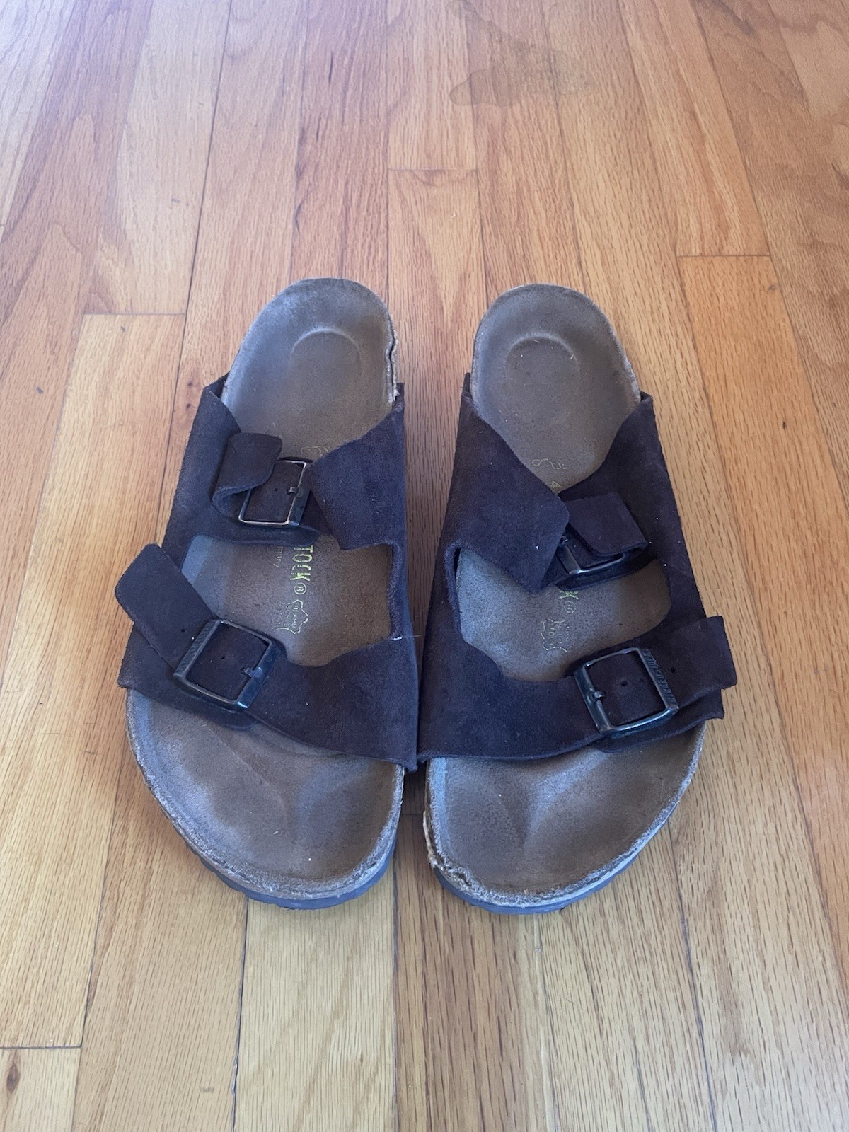 Birkenstock Arizona Brown Suede Leather Sandals Strap, Size 12 US 45