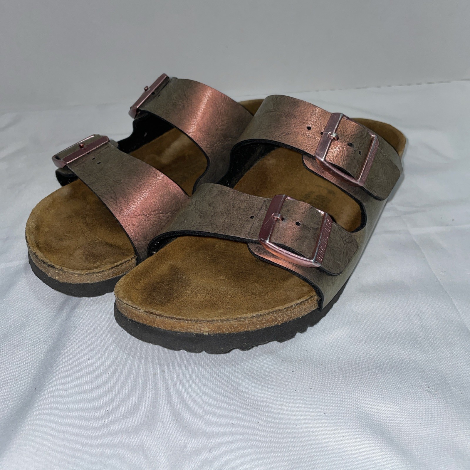 Birkenstock Arizona Sandals, Metallic Women’s Sz 39 EU / 8-8.5 US