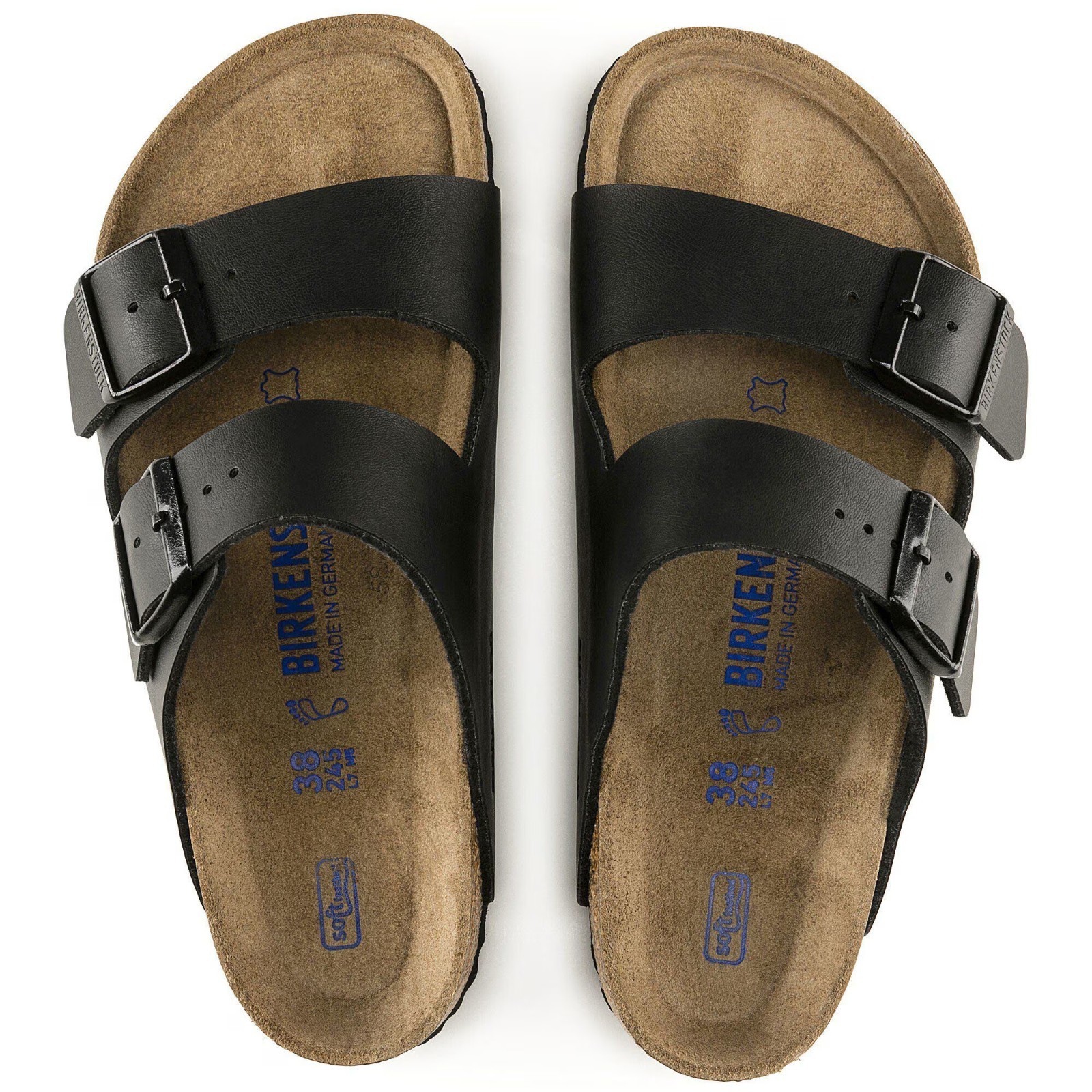 Birkenstock Arizona Soft Footbed Birko-Flor Sandals  – Black