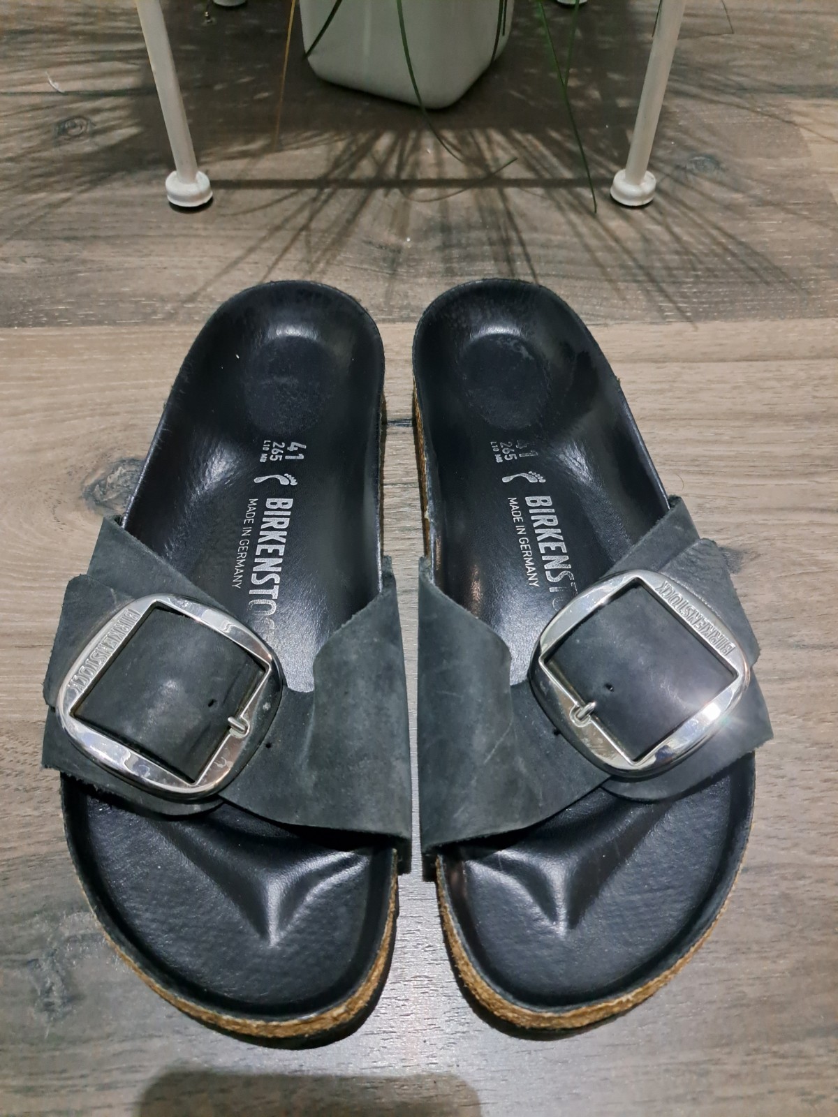 Birkenstock Madrid Womens Shoes Sz US W10, M8 Black Sandals Slides With Buckle
