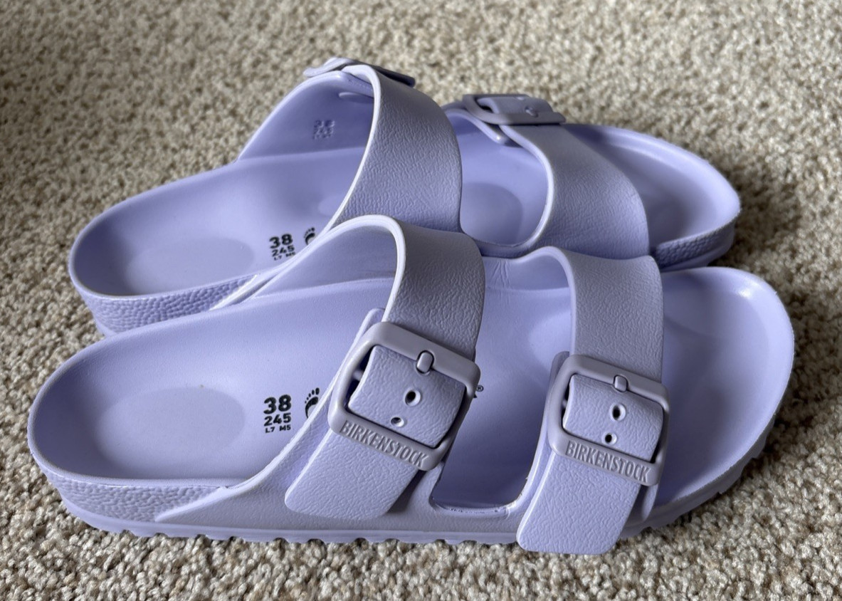BIRKENSTOCK ARIZONA EVA SANDALS IN PURPLE FOG SZ 38/245 LKNEW