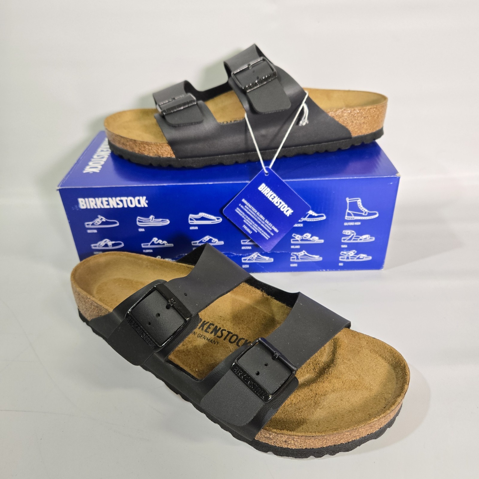 Birkenstock Arizona BS Black Birko Flor Sandals Men 10 Women 12 NIB 43 EU ($117)