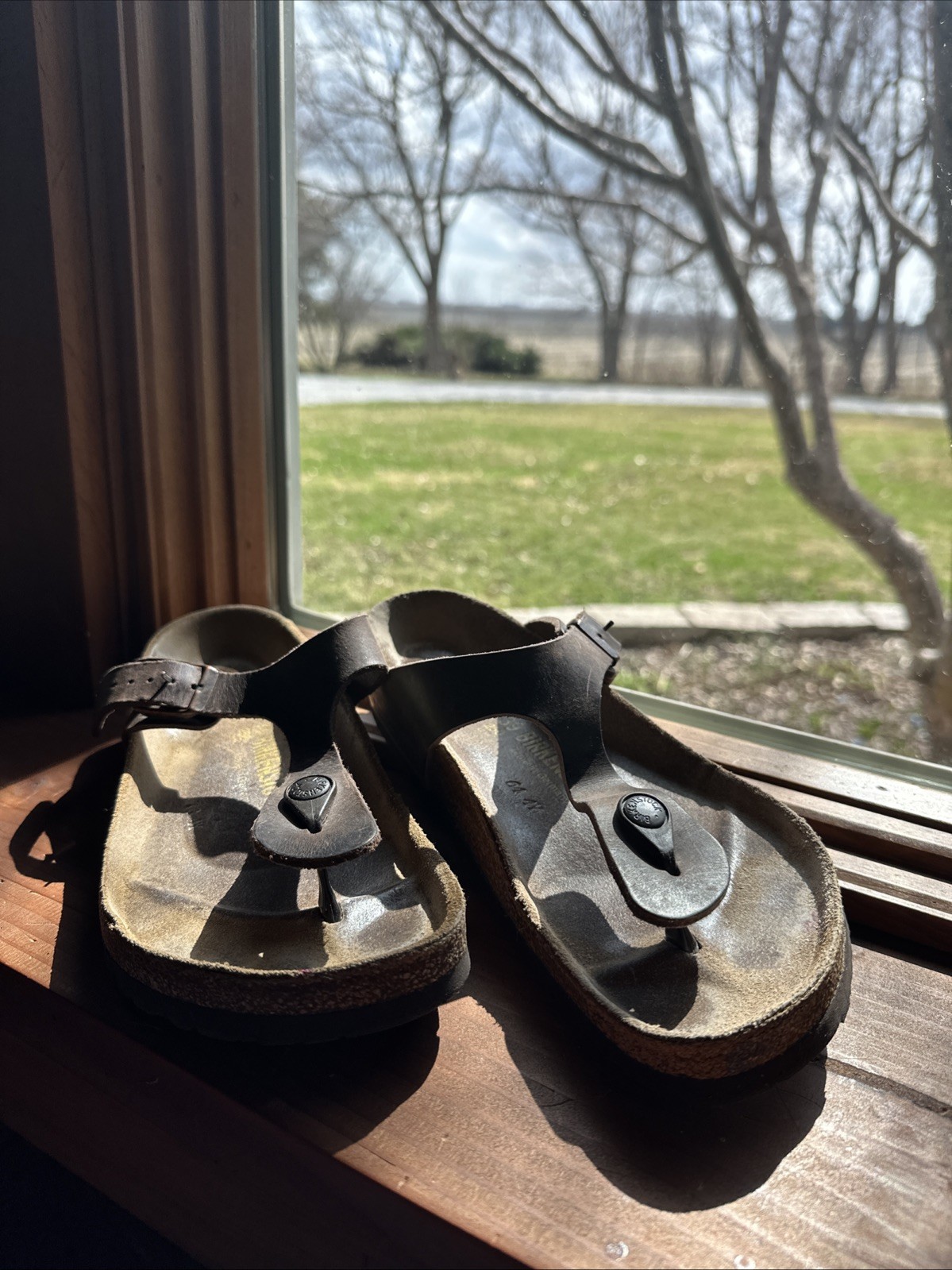 Birkenstock Women’s Gizeh Brown Leather Thong Sandals – Size 39