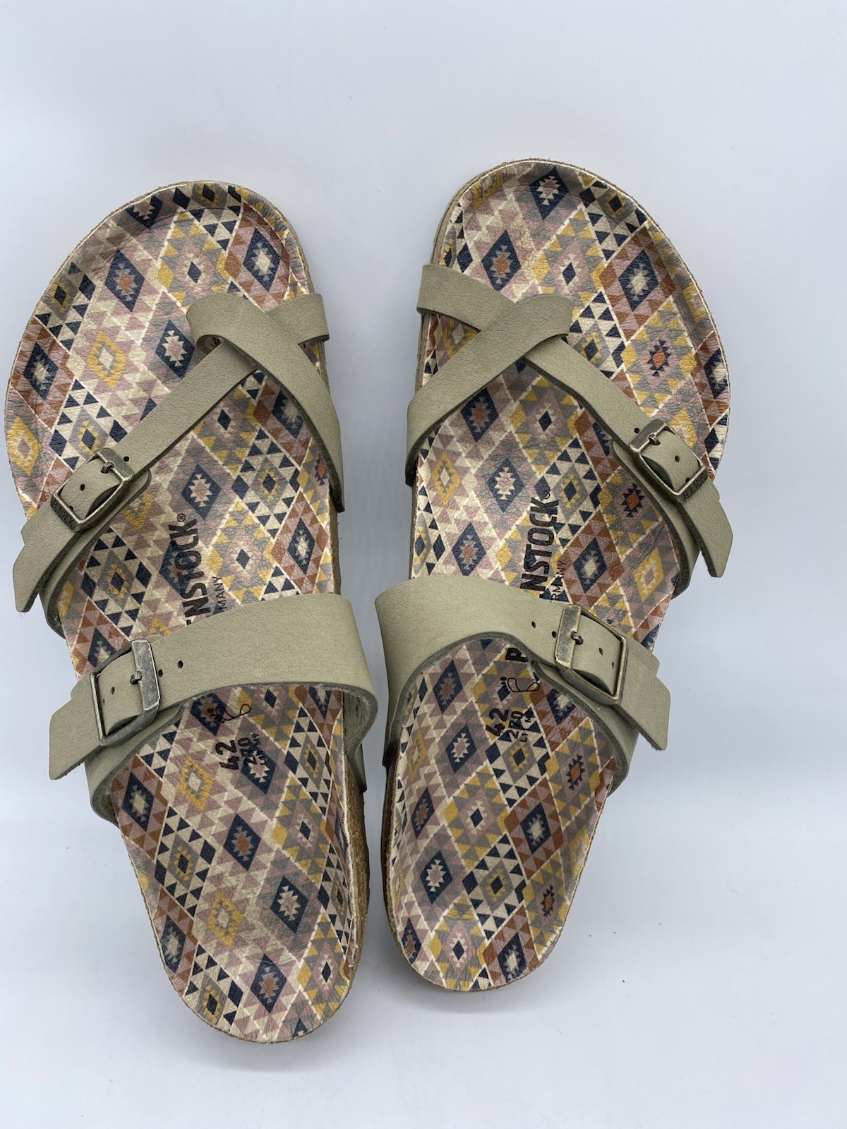 Birkenstock Mayari Vegan Leather Sandals In Faded Khaki Regular Fit Sz Us 11