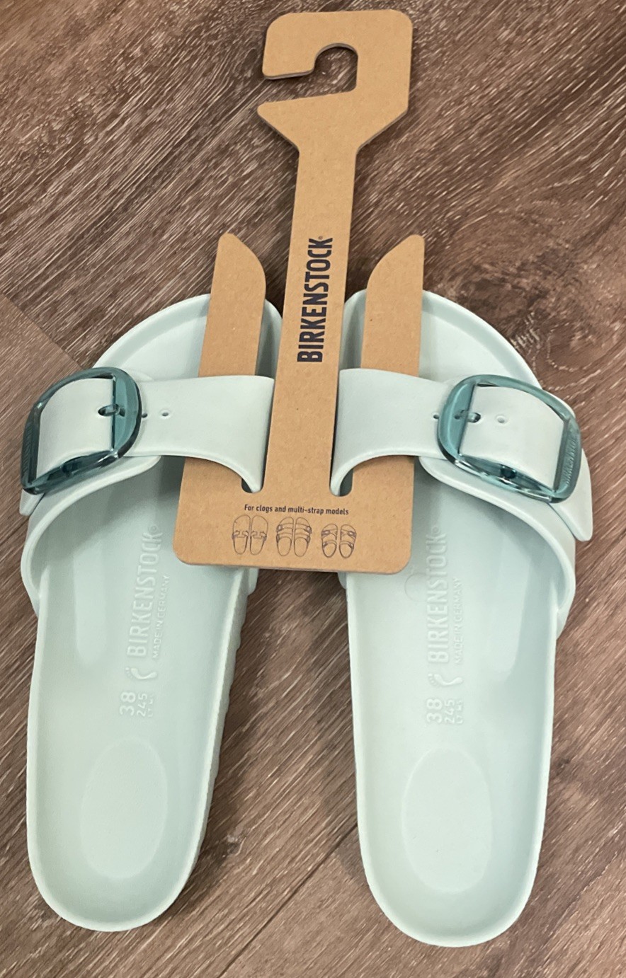 New Birkenstock Madrid EVA Sandals Big  Buckle Surf Green Size 38
