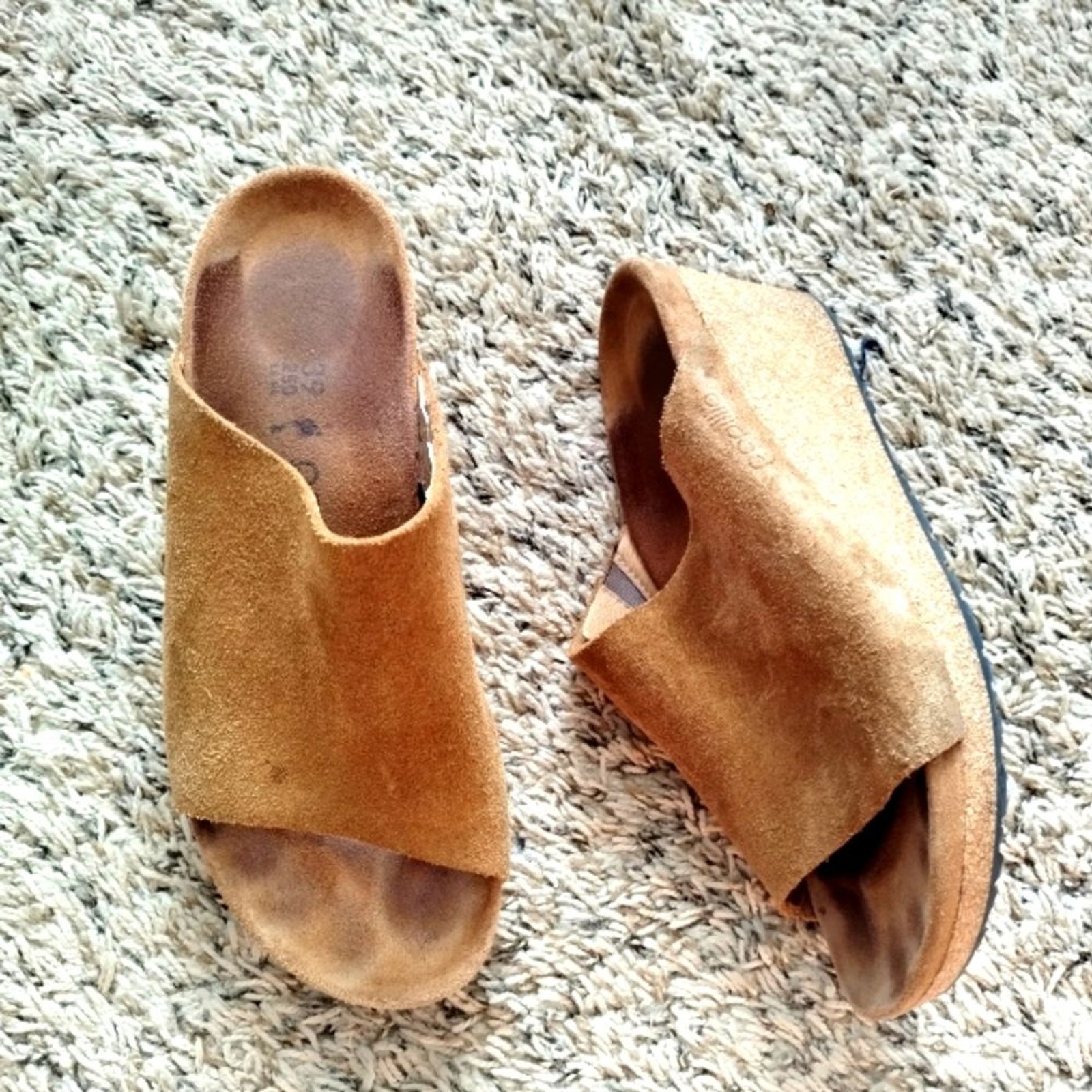 Birkenstock papillio Namica tan Suede Leather mule sz 39/8