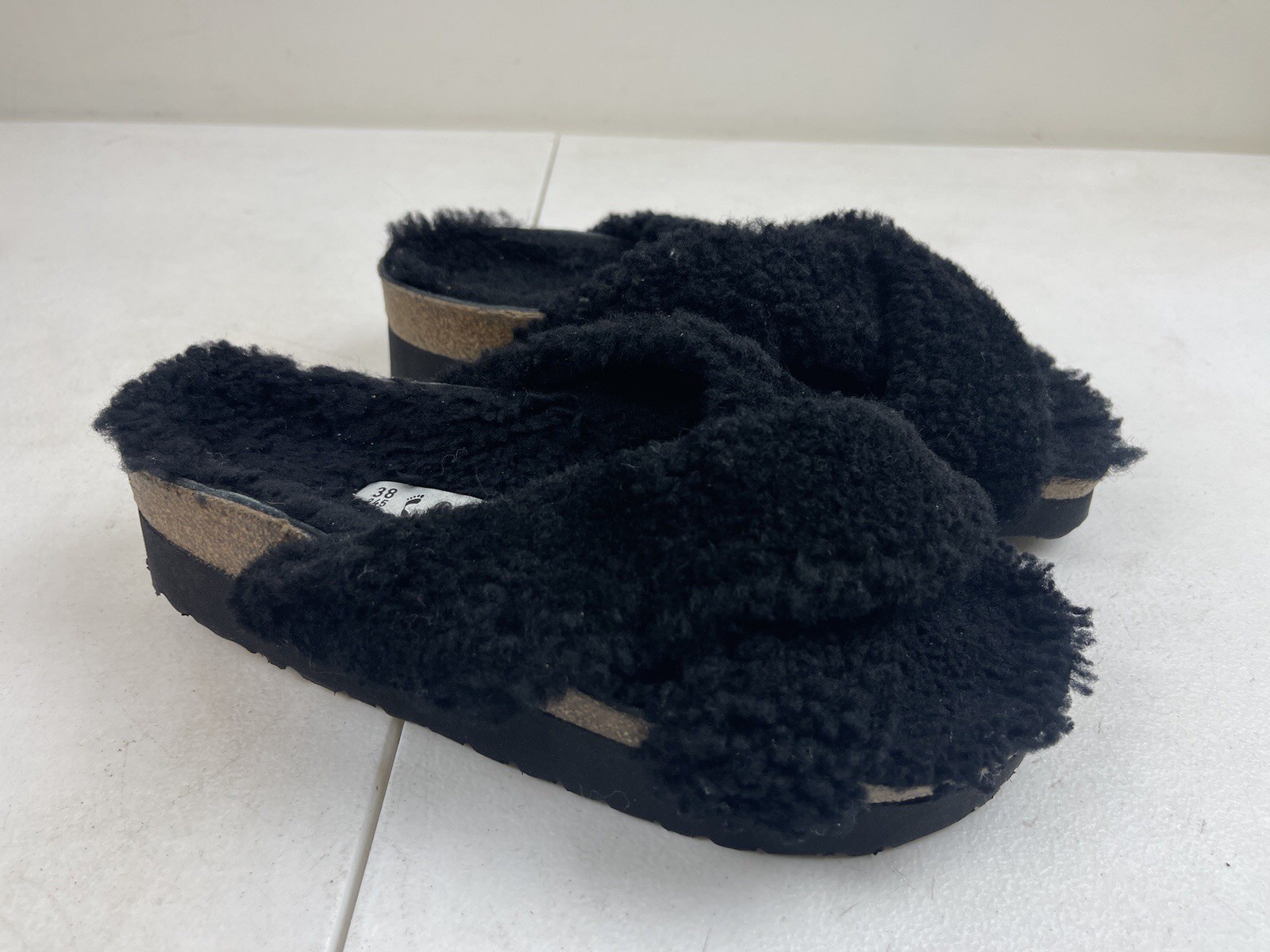 BIRKENSTOCK PAPILLIO Daytona Shearling Teddy Crossover Sandal  Sz 245 7L 38