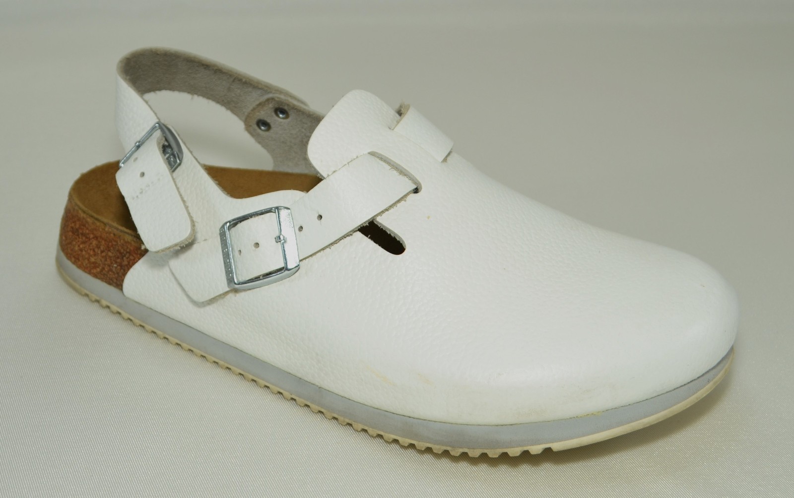 Birkenstock Boston Super Grip Women’s Eur 42  – US 11 White Leather Clogs Shoes