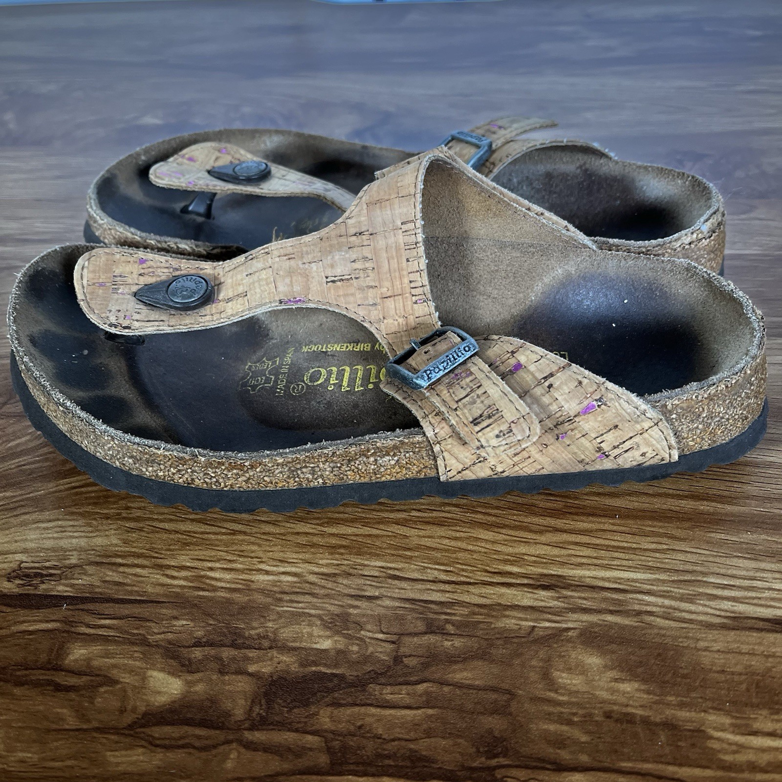 Papillio by Birkenstock Gizeh Platform Sandal Tan Cork Purple Speckled 37