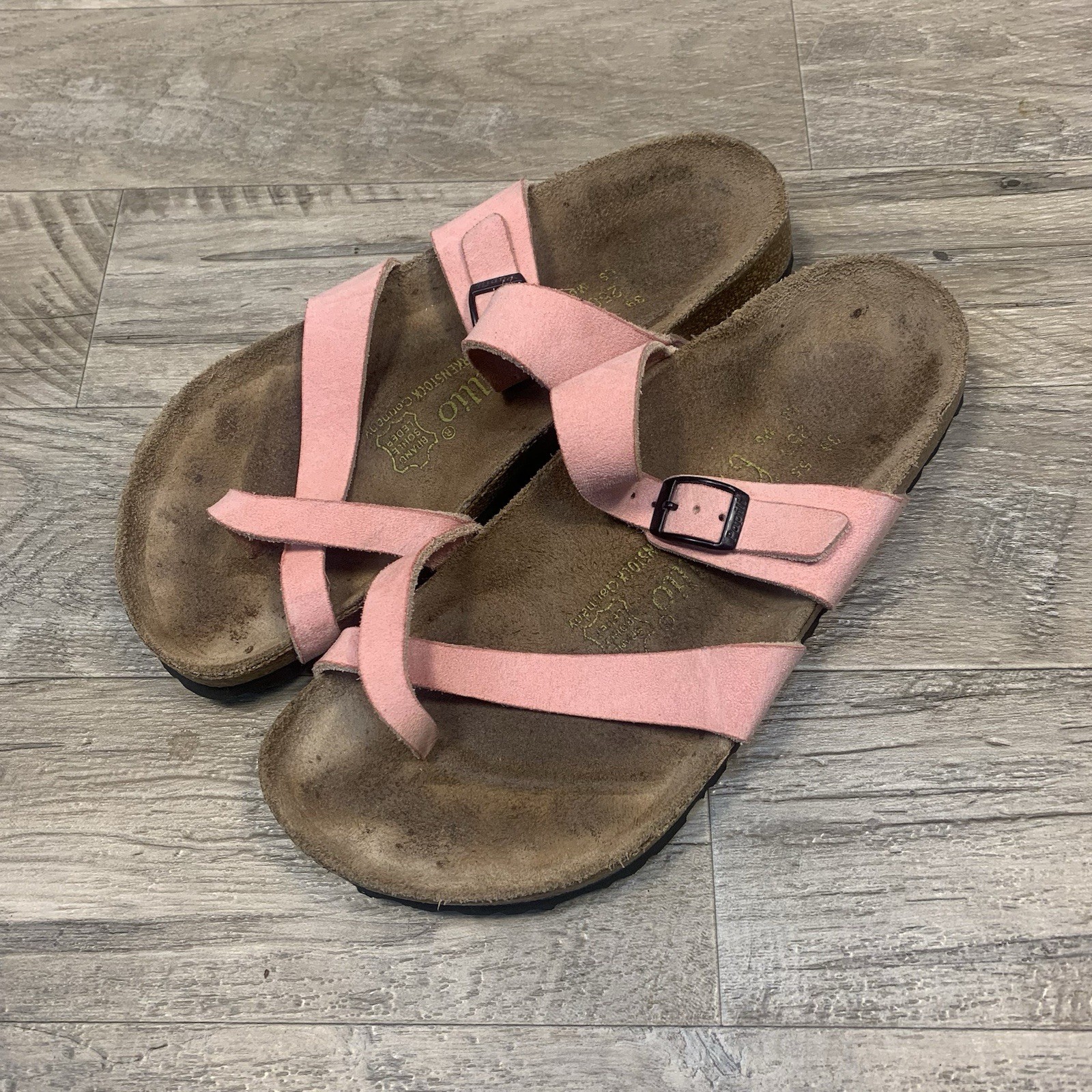 Papillio Birkenstock Mayari Suede Strap Buckle Sandals Pink Size 8 39