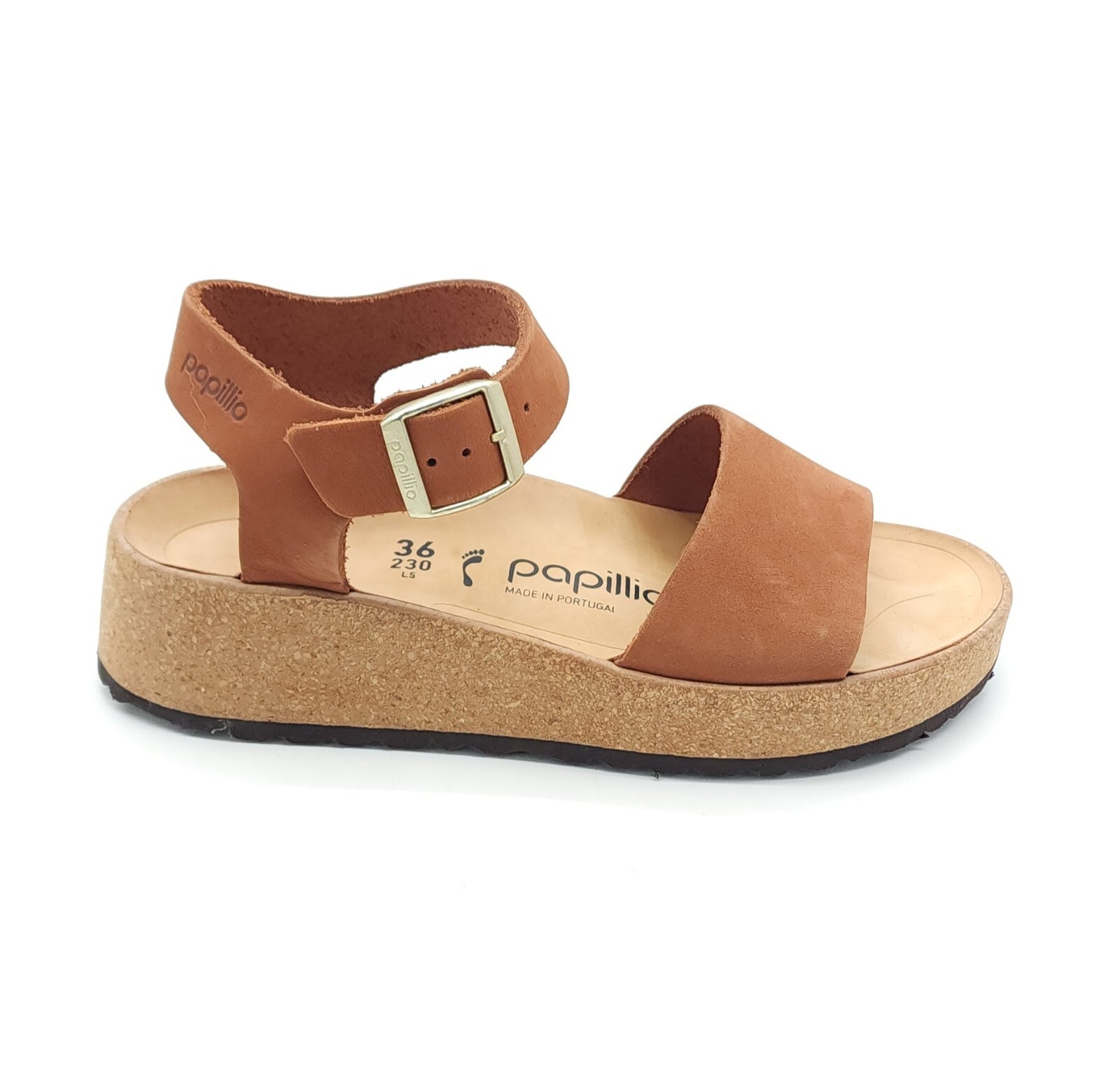 Birkenstock Papillio Glenda Brown Nubuck Leather Ankle Strap Sandals Size 5