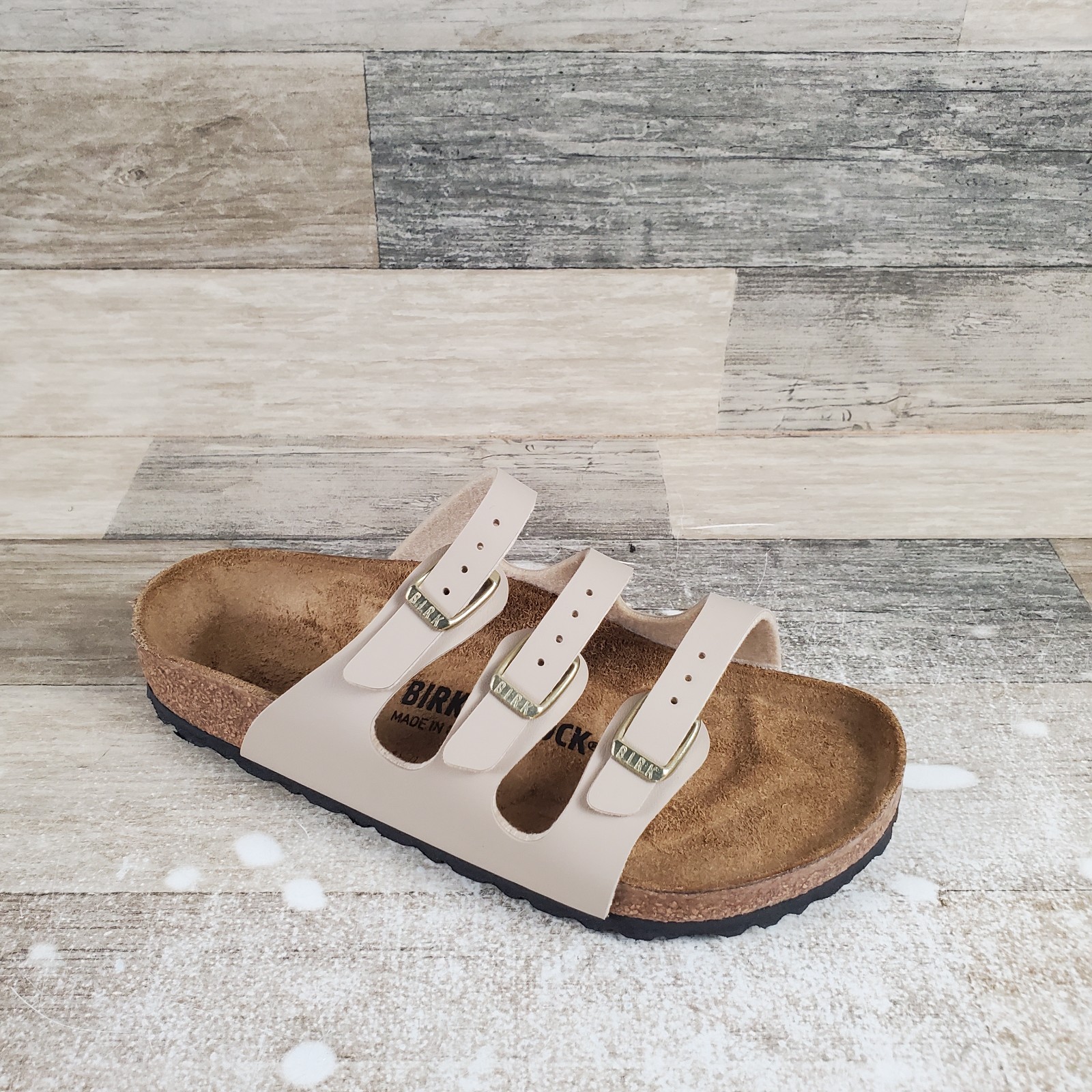 Birkenstock Florida Womens Slide Sandal 5 Sandcastle Birko-Flor Adjustable Strap