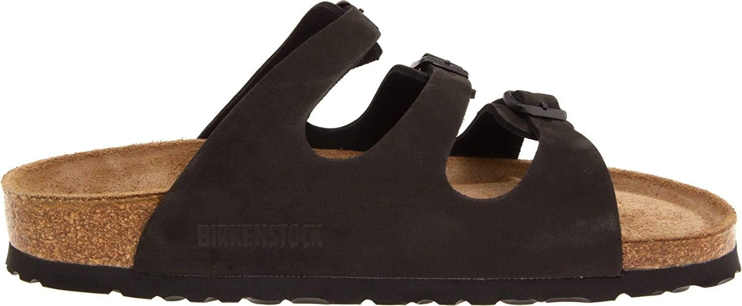 Sz 7  Birkenstock Florida Soft Footbed – Leather Black Oiled Leather 40 (US Wo..