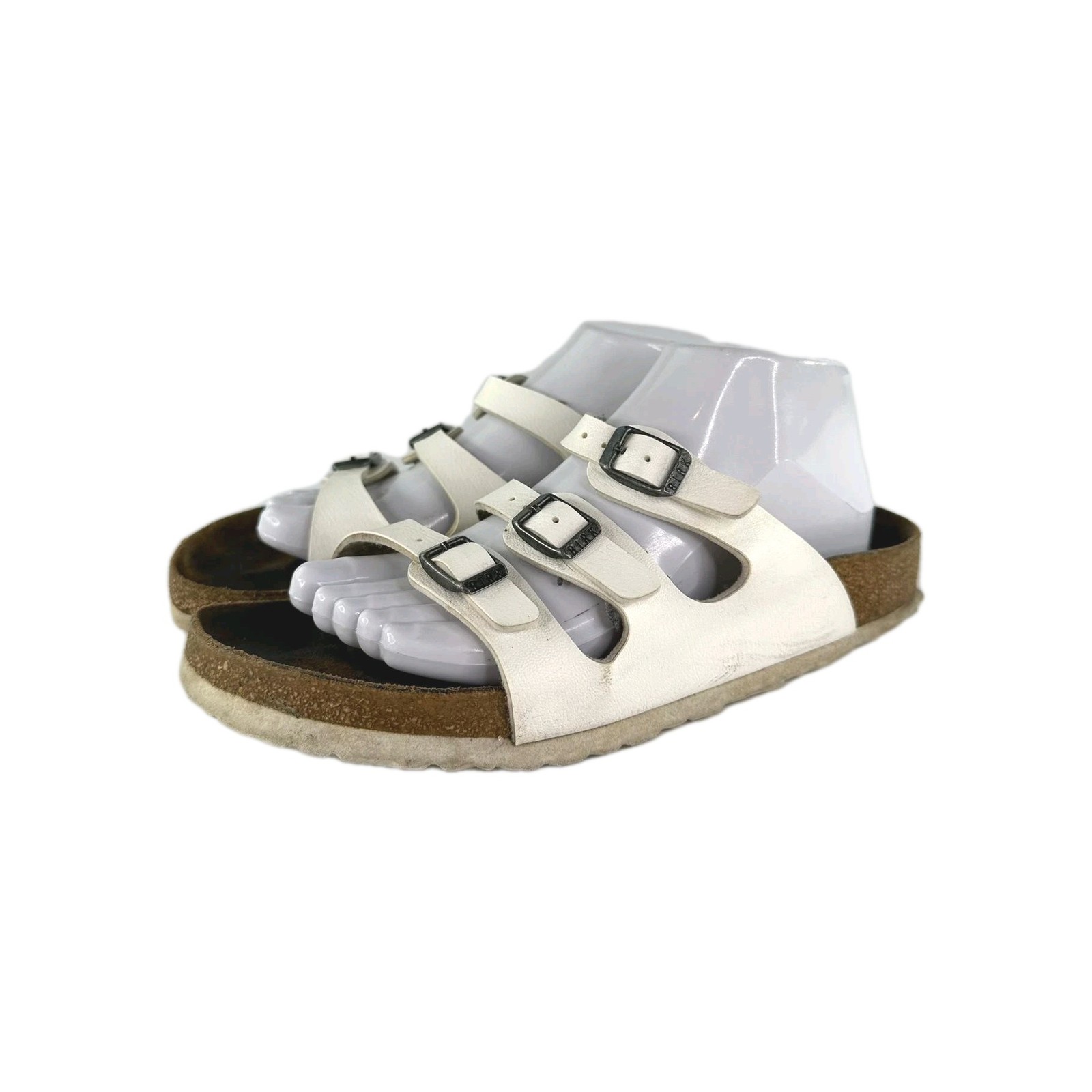Birkenstock Florida Women’s Size 40 US 9 Regular White Leather Slip On Sandals