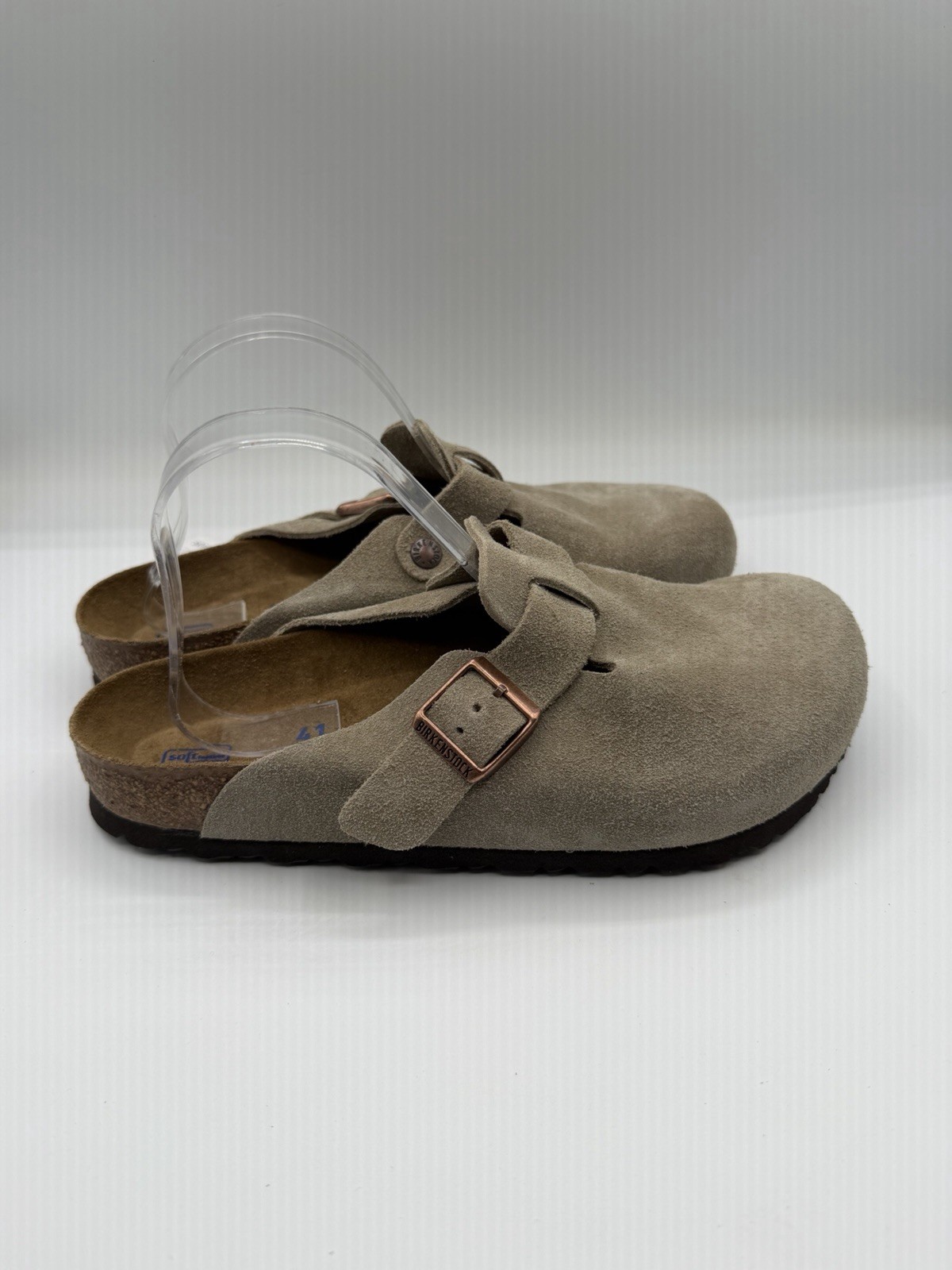 Birkenstock Boston Clogs Shoes Unisex Taupe Suede Casual Size EU 41 US 10 New