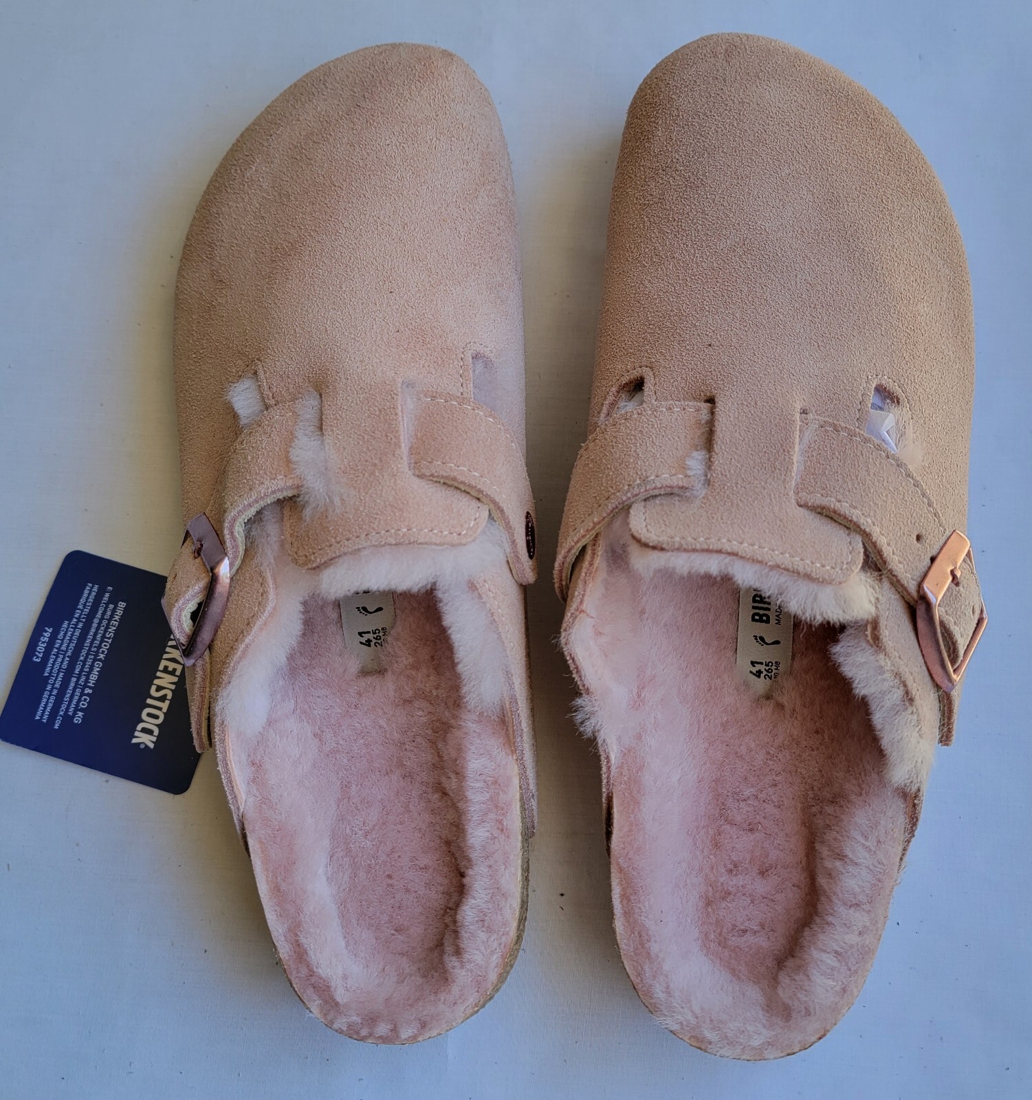 Birkenstock Boston Shearing Color Light Rose Suede Narrow