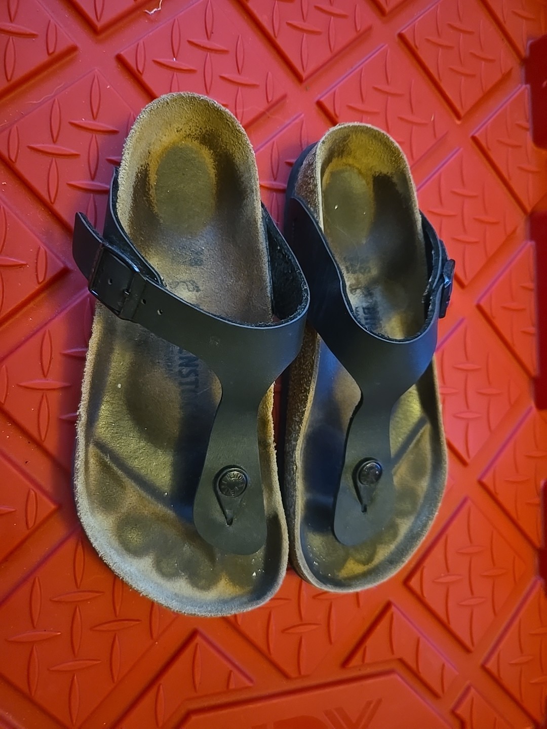 Birkenstock Gizeh 38 Size 7-7.5 Women’s Black Sandals Birko-Flor