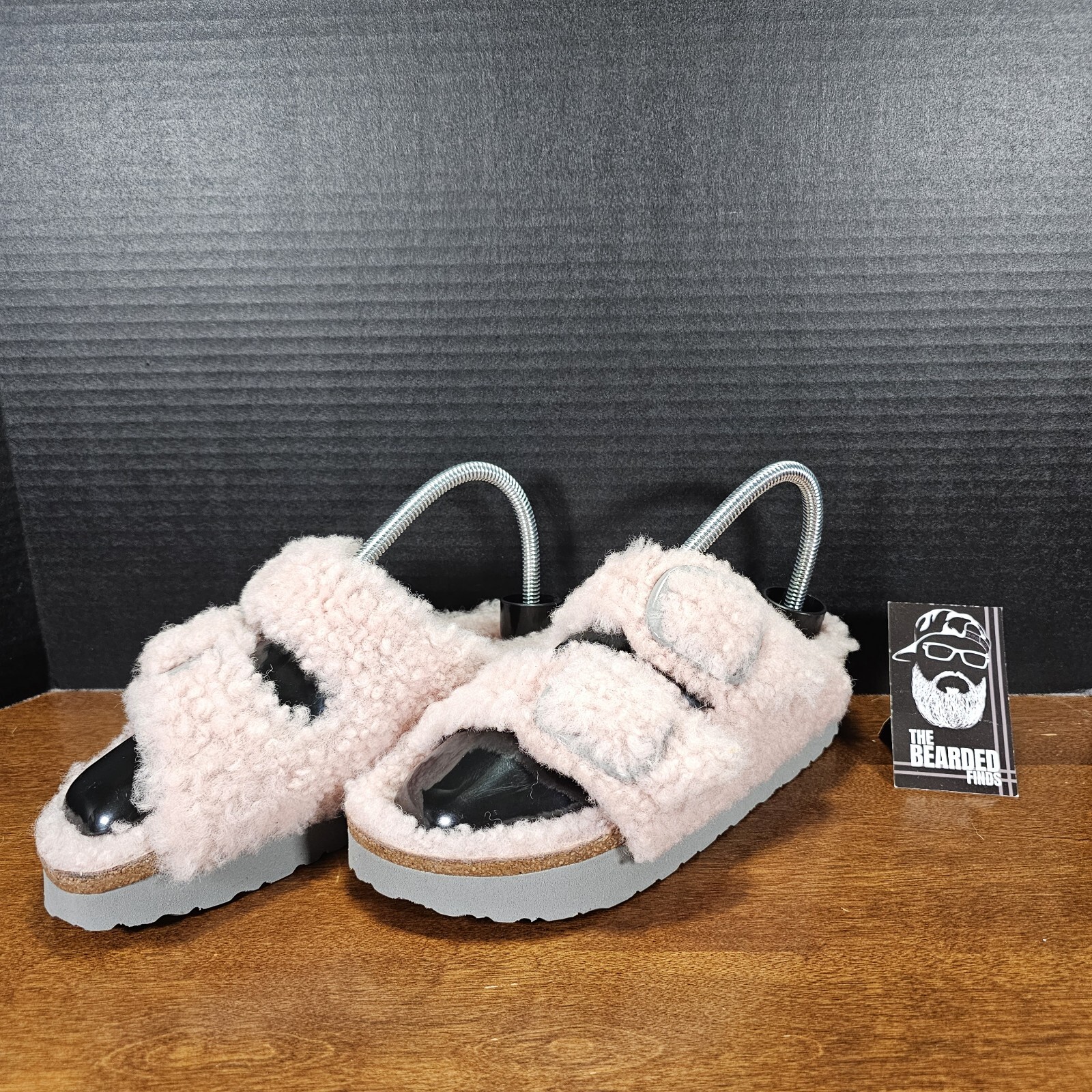 Birkenstock Papillio Womens Arizona Shearling Teddy Crystal Rose Pink EU 38 US 7