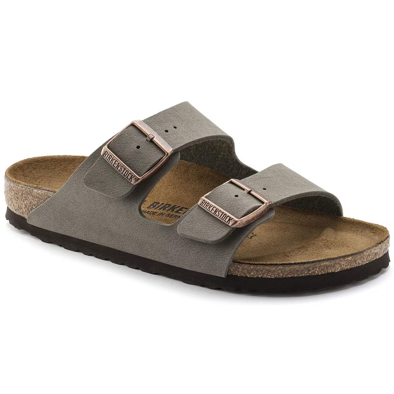 Birkenstock Arizona Birkibuc Leather Suede Footbed Unisex Sandals Mocha+Stone